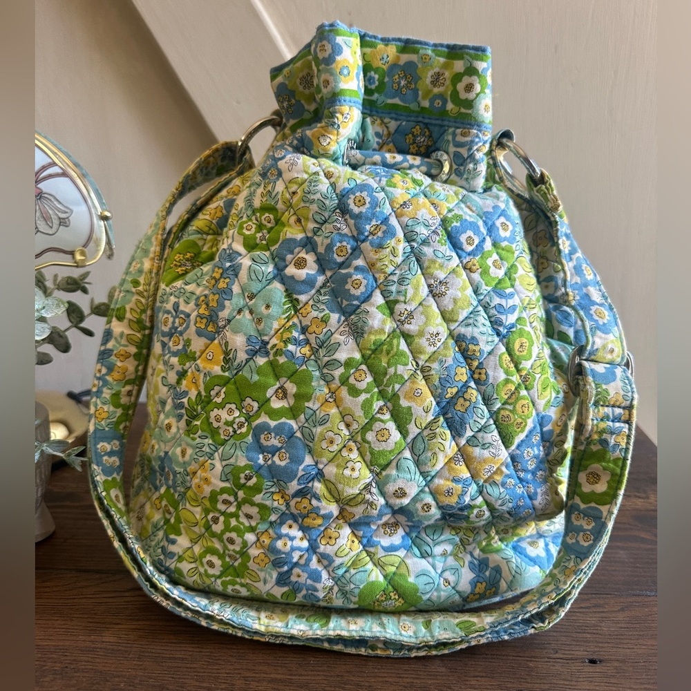Vera Bradley Green and Blue Floral Crossbody Bag - Picture 5 of 10